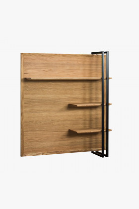 Wandregal Eiche mit Metall 3 Ablagen 100x109x27 cm